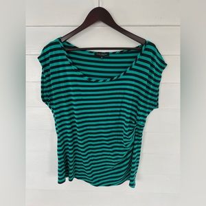 3/25 Teal/Black Striped Green Envelope T-Shirt